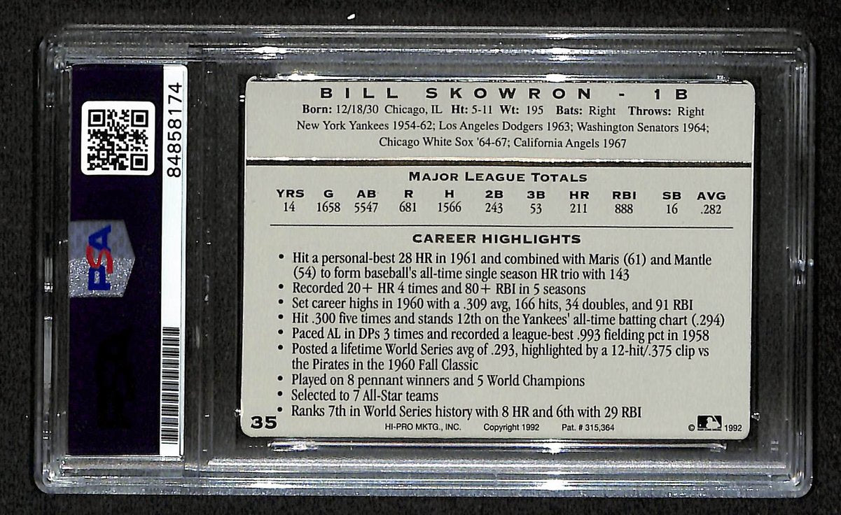 Bill Skowron Signed/Auto 1992 Action Packed Card #35 Yankees PSA/DNA 195958