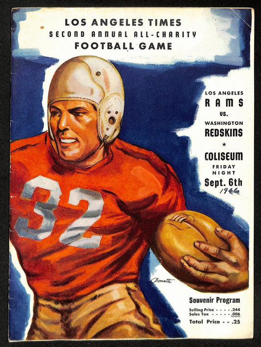 1946 Los Angeles Rams vs. Washington Redskins NFL Football Game Program 192868