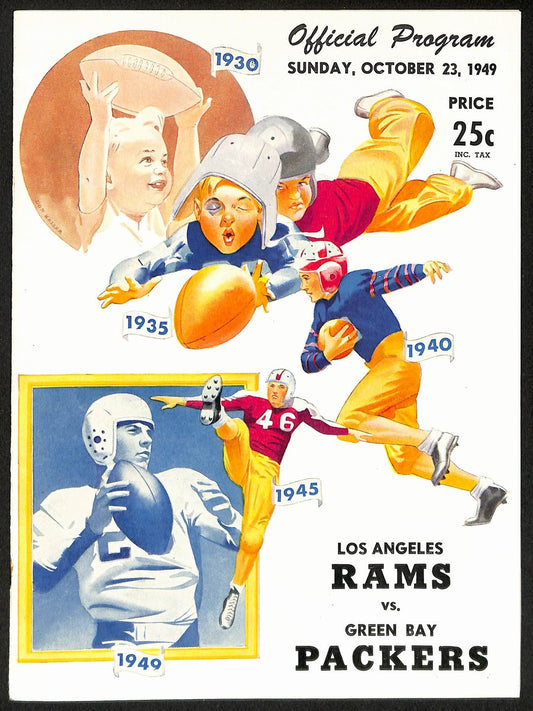 1949 Los Angeles Rams vs. Green Bay Packers NFL Football Game Program 192871