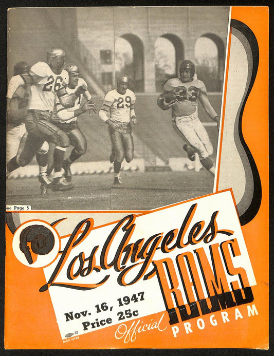 1947 Los Angeles Rams vs. Chicago Bears NFL Football Game Program 192873
