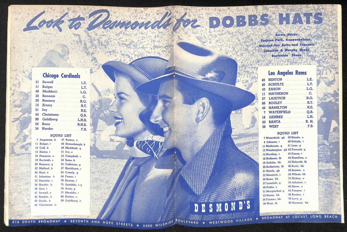 1946 Los Angeles Rams vs. Chicago Cardinals NFL Football Game Program 192874