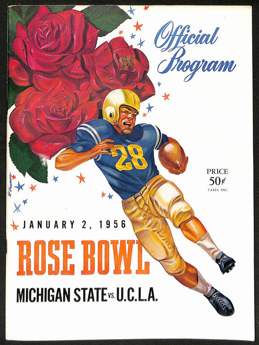1956 Rose Bowl Michigan State vs. UCLA NCAA Football Game Program 192886