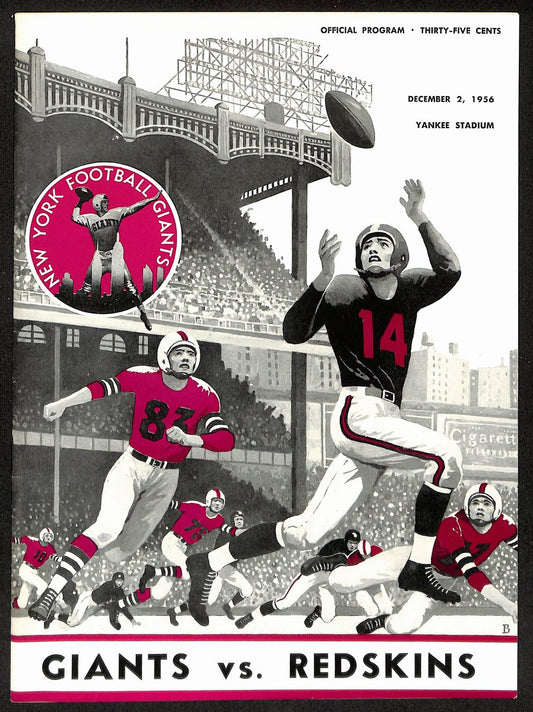 1956 New York Giants vs. Washington Redskins NFL Football Game Program 196085