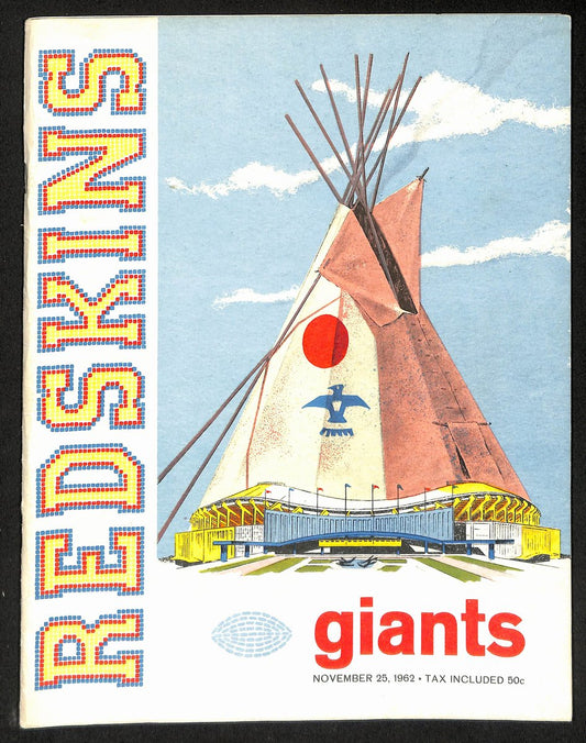 1962 Washington Redskins vs. New York Giants NFL Football Game Program 196105