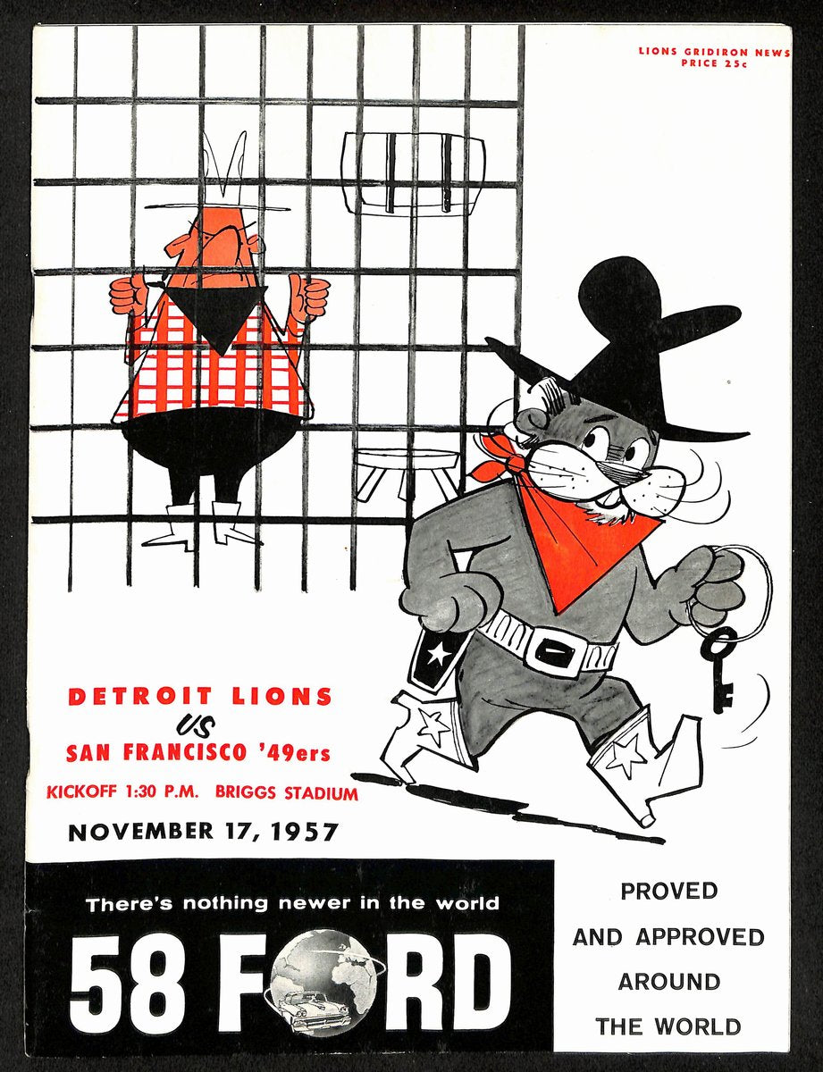 1957 Detroit Lions vs. San Francisco 49ers NFL Football Game Program 196113