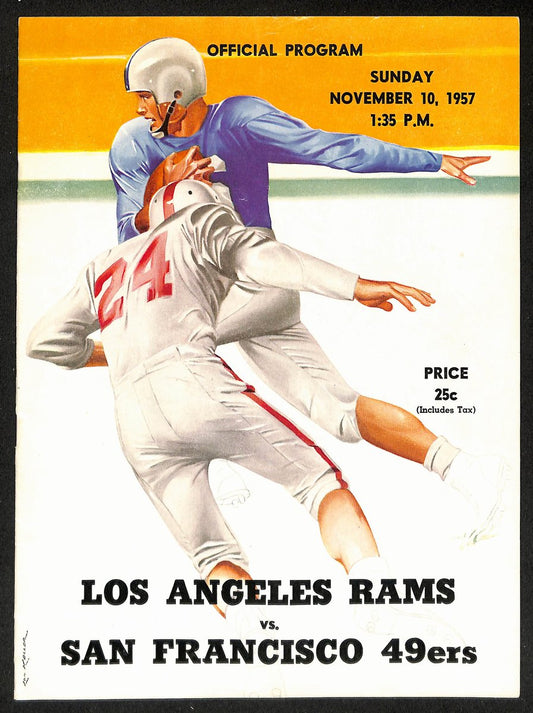 1957 Los Angeles Rams vs. San Francisco 49ers NFL Football Game Program 196119
