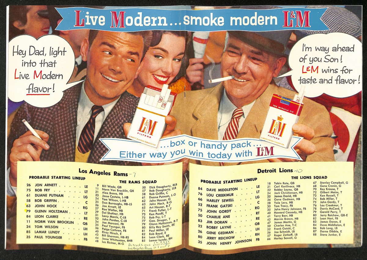 1957 Detroit Lions vs. Los Angeles Rams NFL Football Game Program 196122