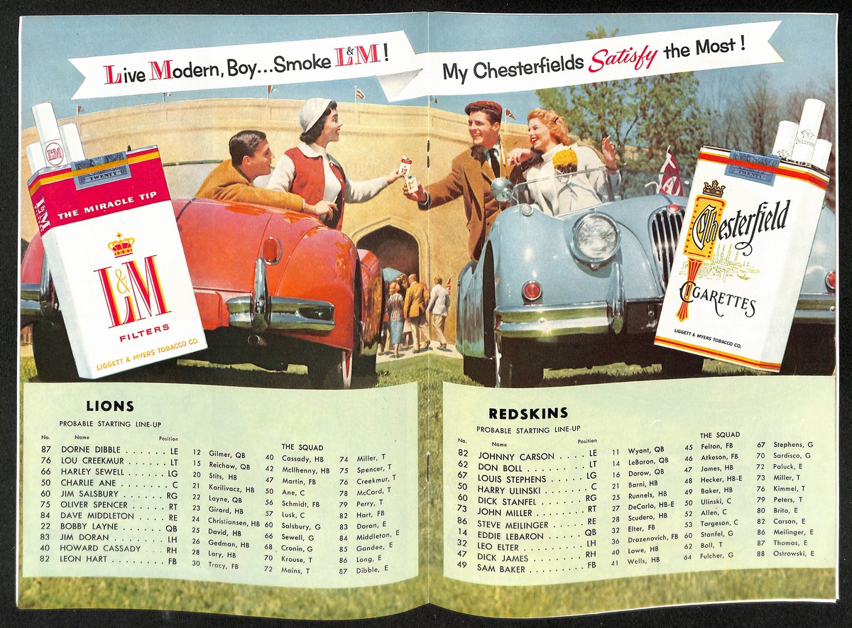 1956 Washington Redskins vs. Detroit Lions NFL Football Game Program 196123