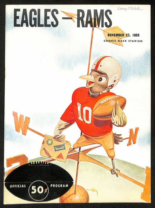 1955 Philadelphia Eagles vs. Los Angeles Rams NFL Football Game Program 196125