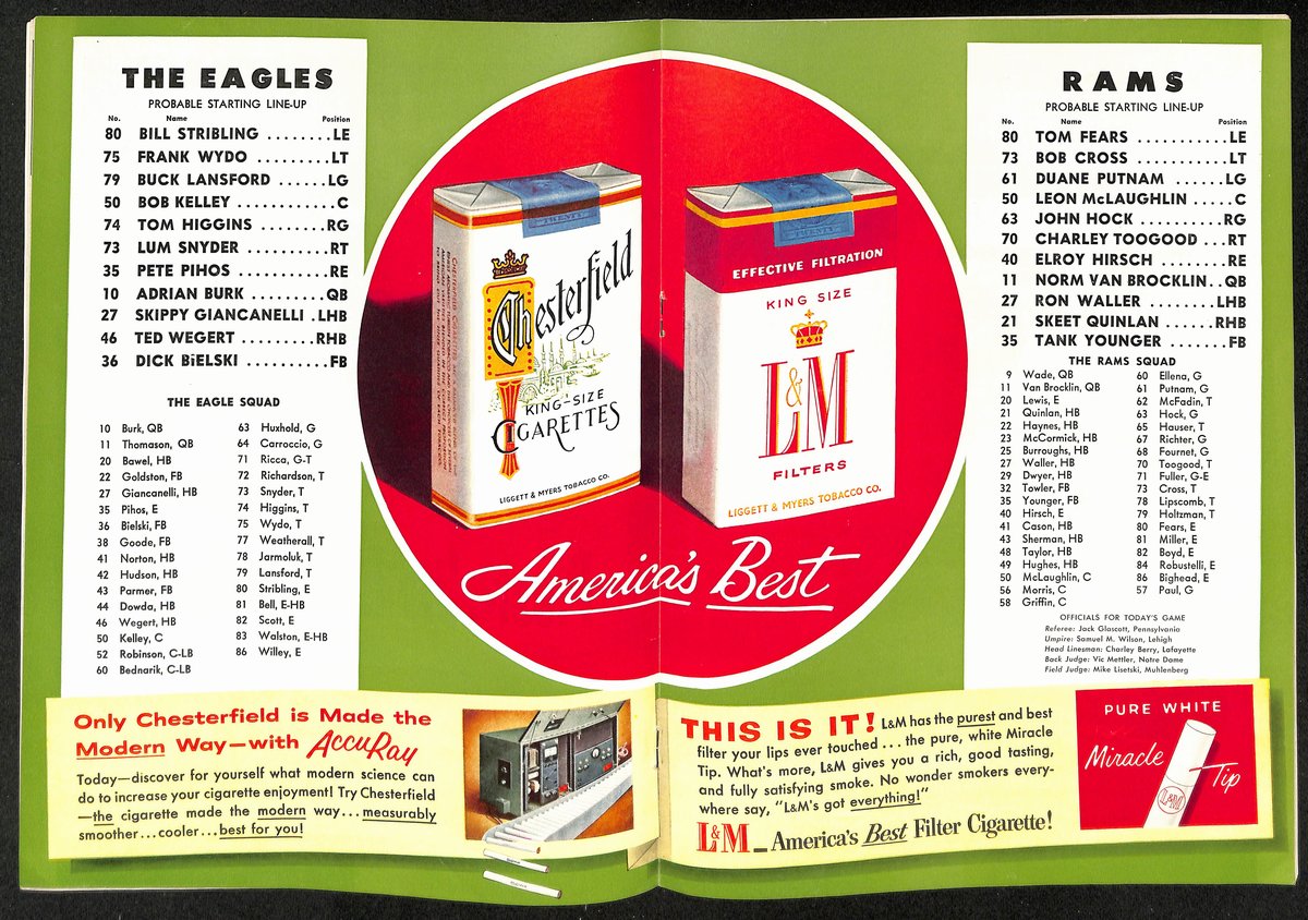 1955 Philadelphia Eagles vs. Los Angeles Rams NFL Football Game Program 196125