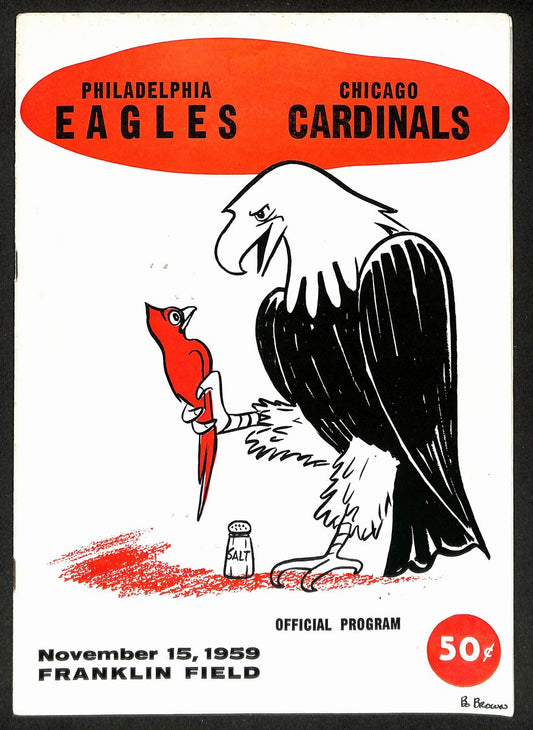 1959 Philadelphia Eagles vs. Chicago Cardinals NFL Football Game Program 196127