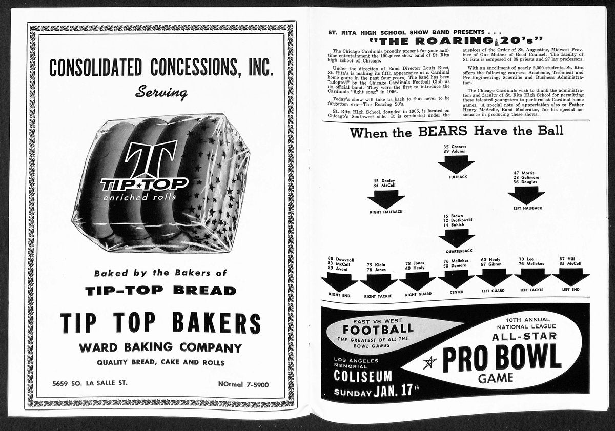 1959 Chicago Cardinals vs. Chicago Bears NFL Football Game Program 196128