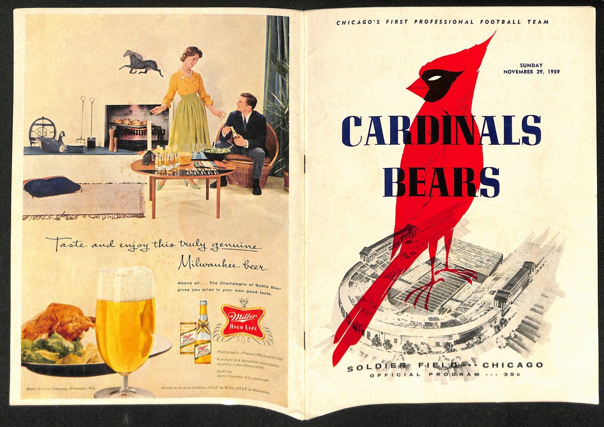 1959 Chicago Cardinals vs. Chicago Bears NFL Football Game Program 196128