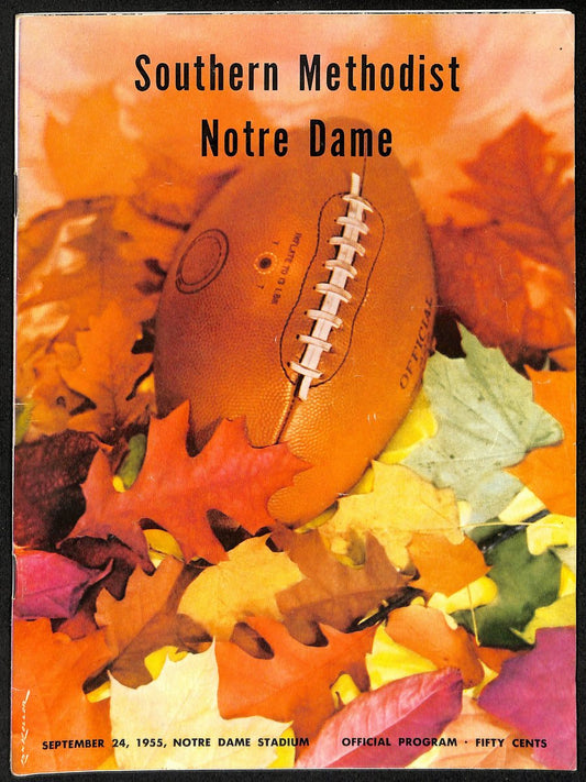 1955 Southern Methodist vs Notre Dame College Football Game Program 196133