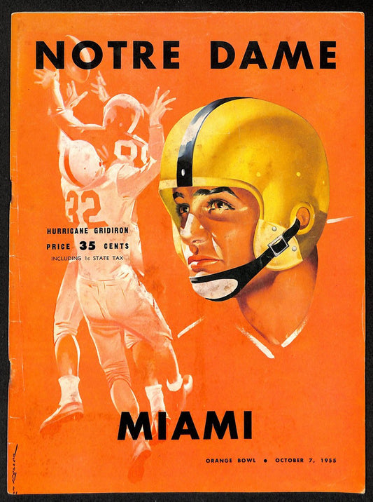 1955 Vintage Miami vs Notre Dame College Football Game Program 196135