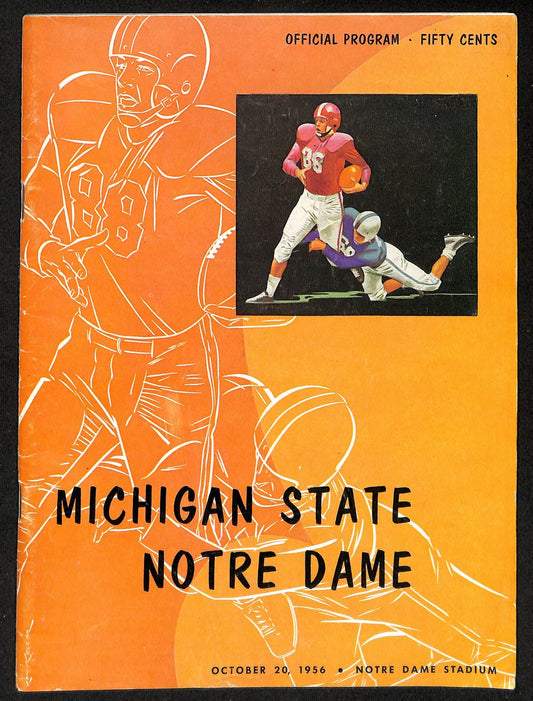 1955 Vintage Michigan State vs Notre Dame College Football Game Program 196136