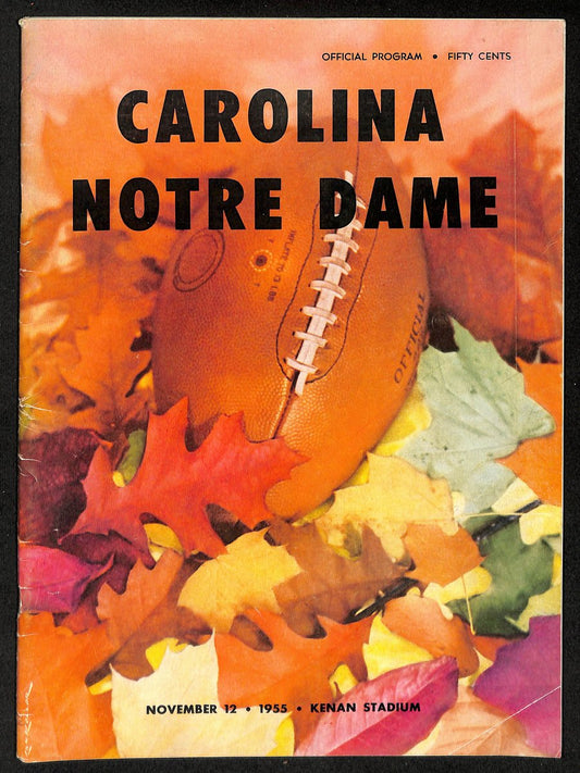 1955 Vintage Carolina vs Notre Dame College Football Game Program 196137