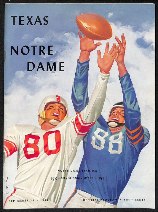 1954 Vintage Texas vs Notre Dame College Football Game Program 196138