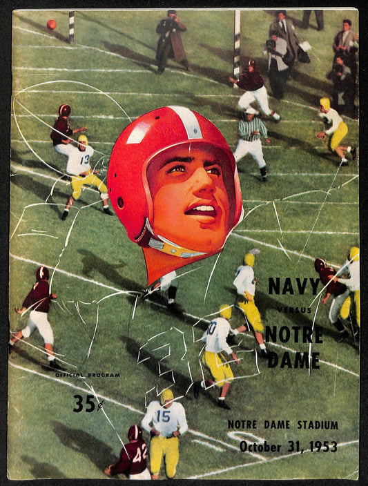 1953 Navy Midshipmen vs Notre Dame College Football Game Program 196146