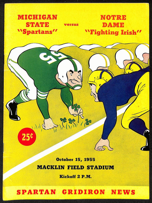 1955 Michigan State vs Notre Dame College Football Game Program 194547