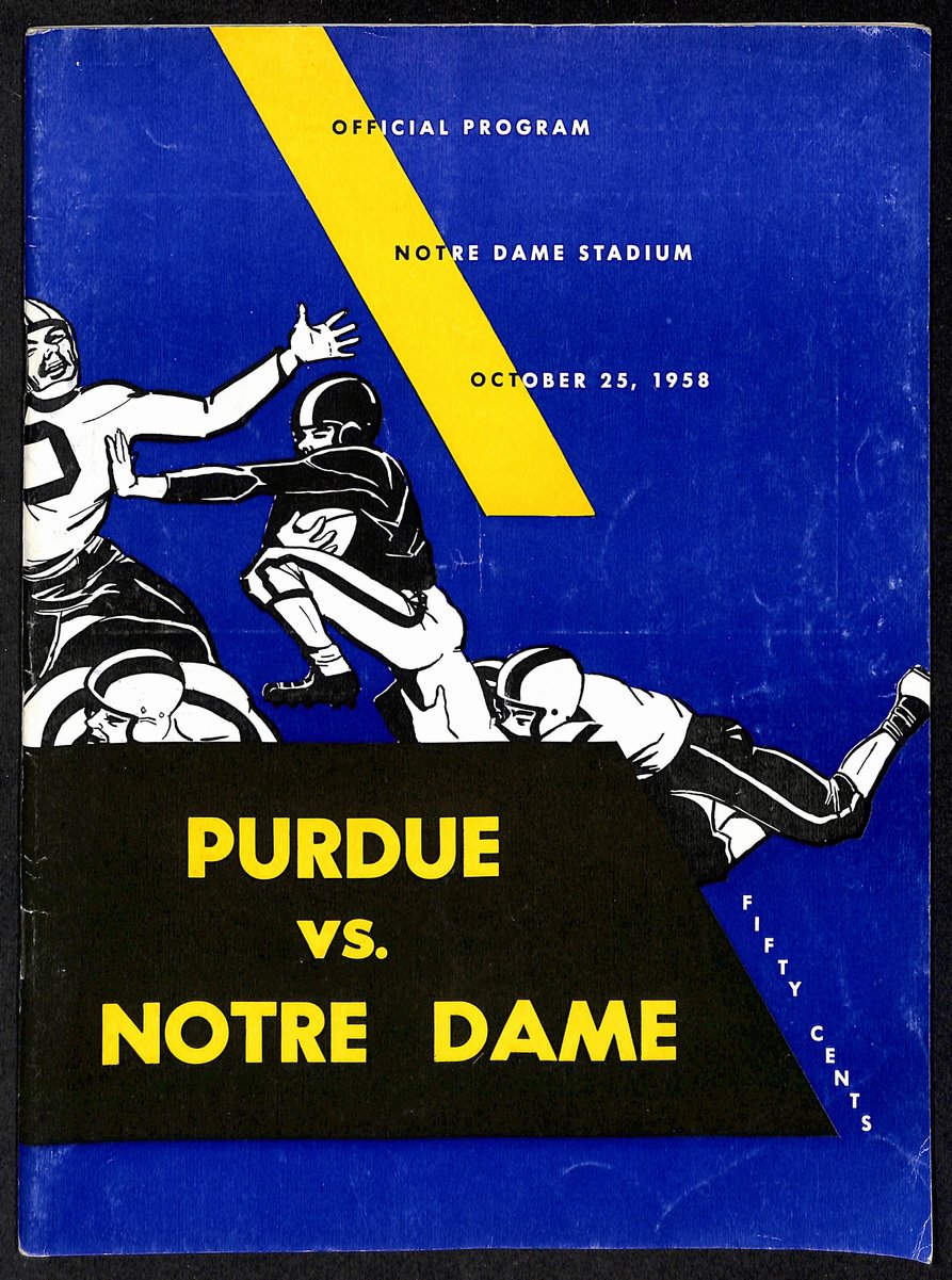 1958 Purdue vs Notre Dame College Football Game Program 194548
