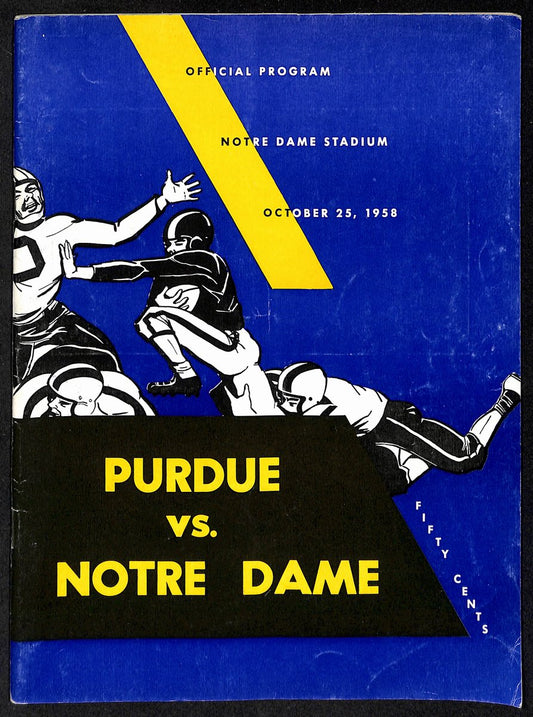 1958 Purdue vs Notre Dame College Football Game Program 194548