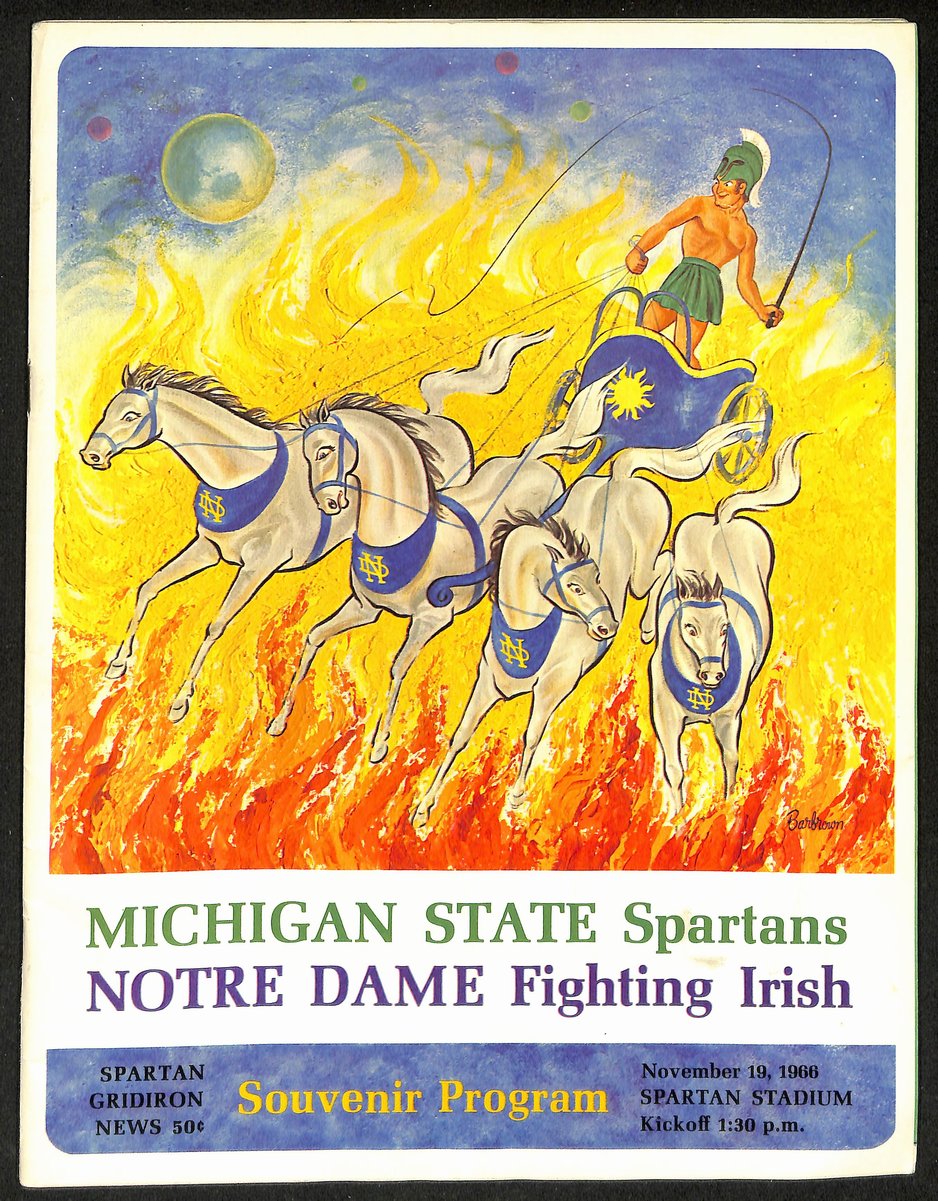 1966 Michigan State vs Notre Dame College Football Game Program 194557