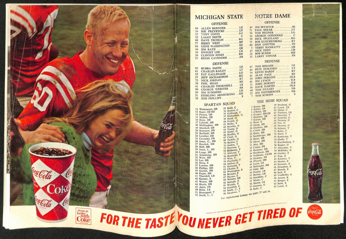 1966 Michigan State vs Notre Dame College Football Game Program 194557