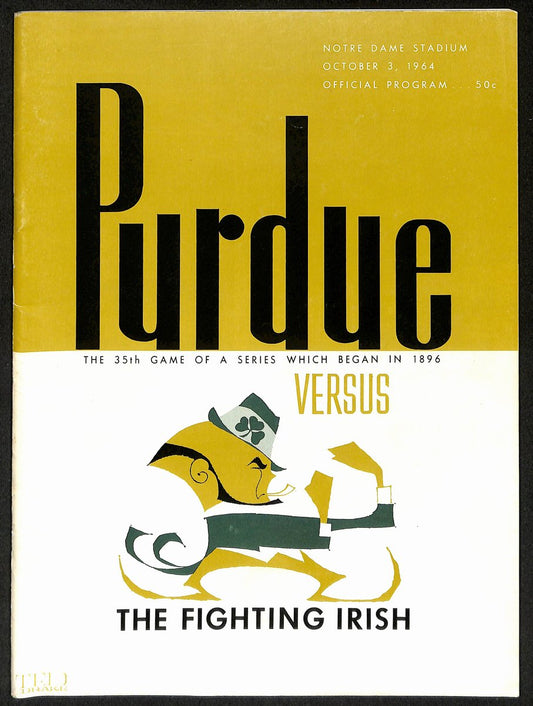 1964 Purdue vs Notre Dame College Football Game Program  194561