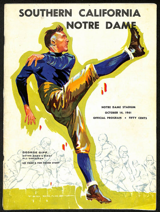 1961 Southern California vs Notre Dame College Football Game Program  194565