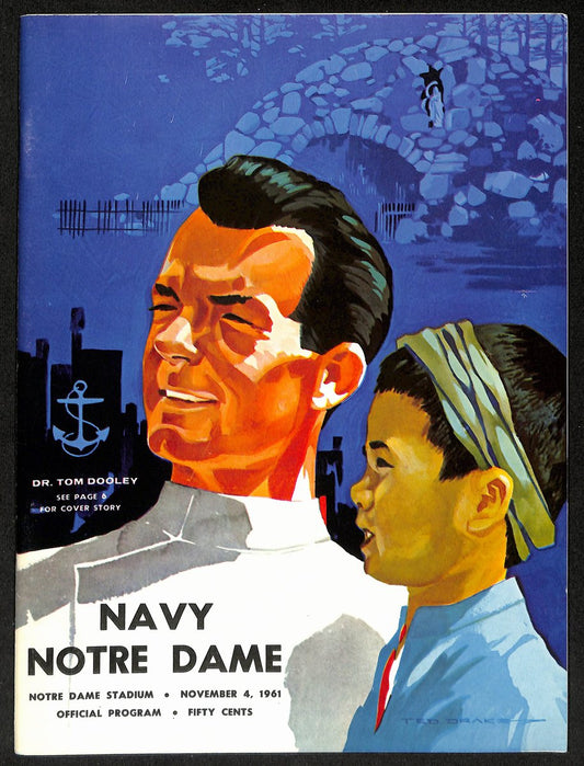 1961 Navy Midshipmen vs Notre Dame College Football Game Program  194566
