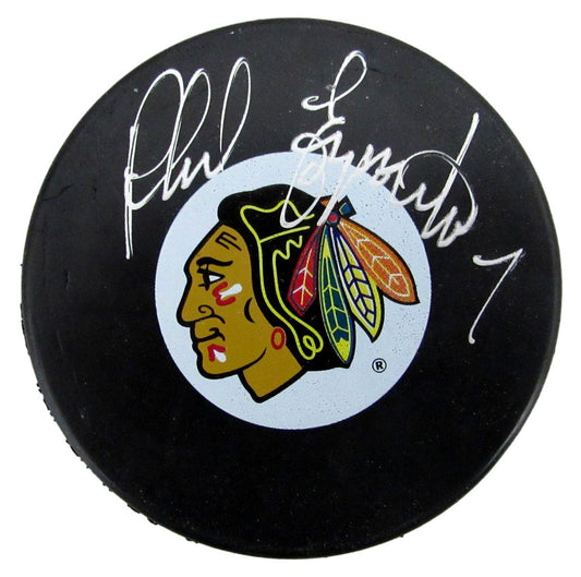 Phil Esposito HOF Signed/Autographed Chicago Blackhawks Hockey Puck JSA 197335