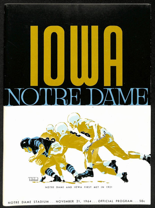 1964 Iowa vs Notre Dame College Football Game Program 196685