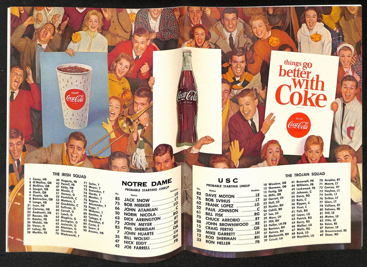 1964 Notre Dame @ USC College Football Game Program 196686