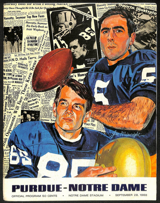 1968 Purdue vs Notre Dame College Football Game Program 196687