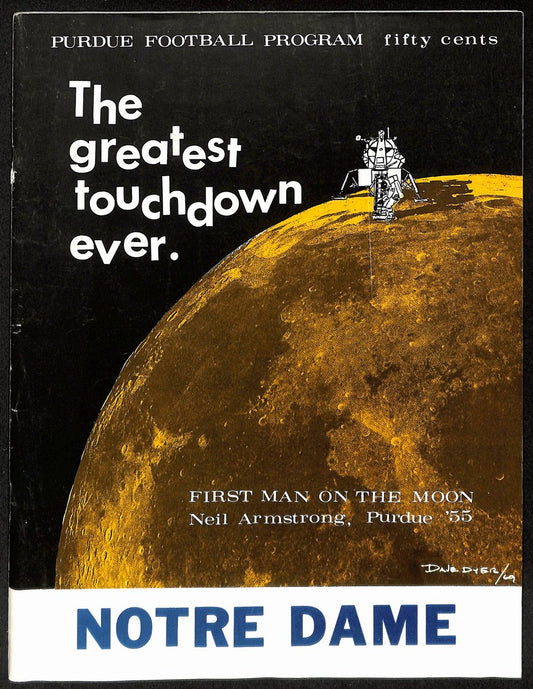 1969 Notre Dame @ Purdue  Man on Moon College Football Game Program 196696