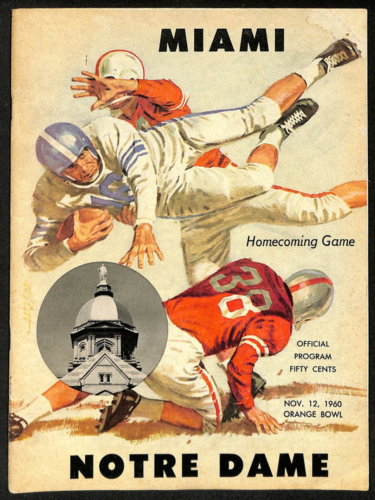 1960 Orange Bowl Miami  vs Notre Dame College Football Game Program 196682