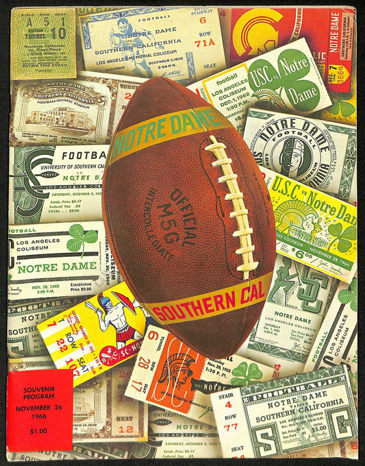 1966 USC vs Notre Dame College Football Game Program  196702