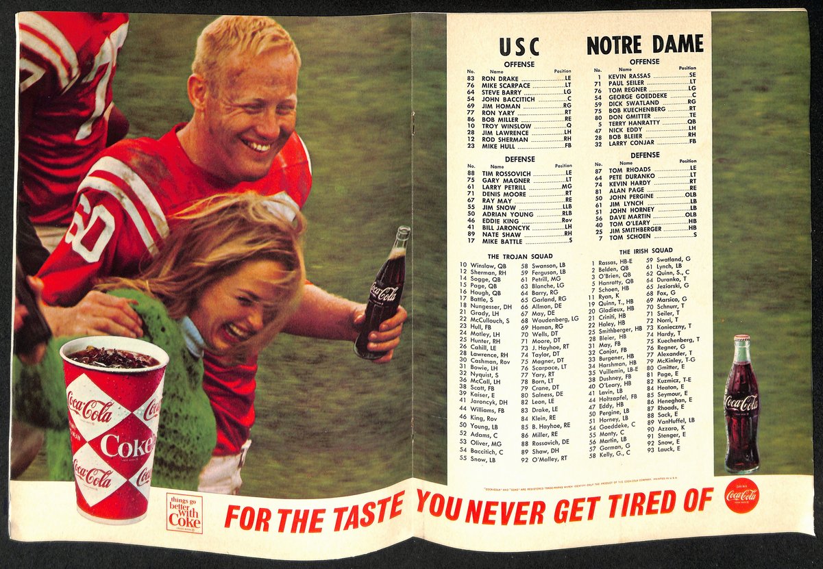 1966 USC vs Notre Dame College Football Game Program  196702