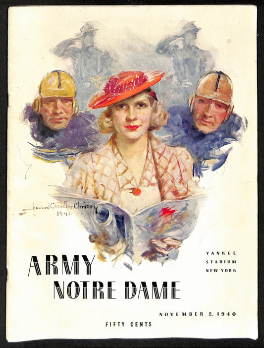 1940 Army vs Notre Dame Vintage College Football Game Program 195830