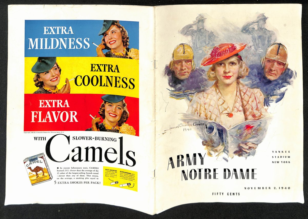 1940 Army vs Notre Dame Vintage College Football Game Program 195830
