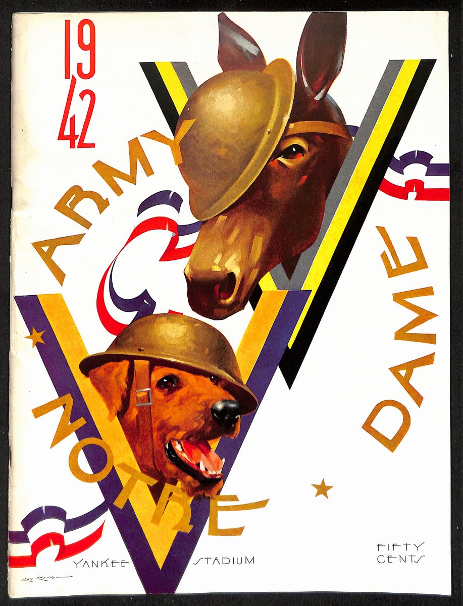 1942 Army vs Notre Dame Vintage College Football Game Program 195832
