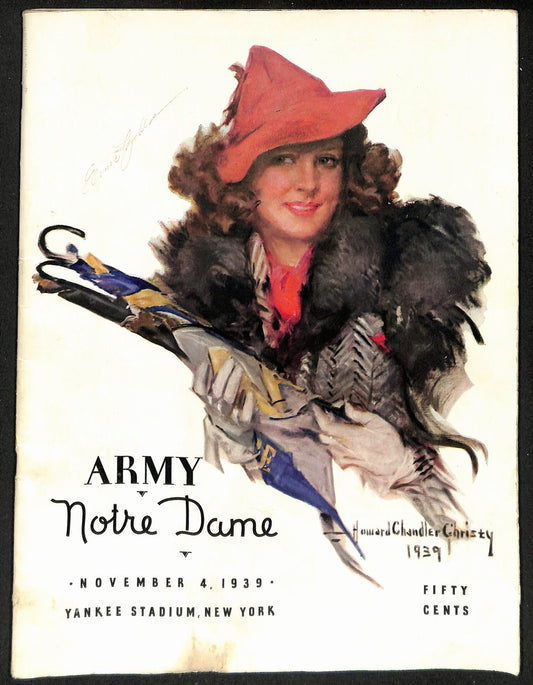 1939 Army vs Notre Dame Vintage College Football Game Program 195835