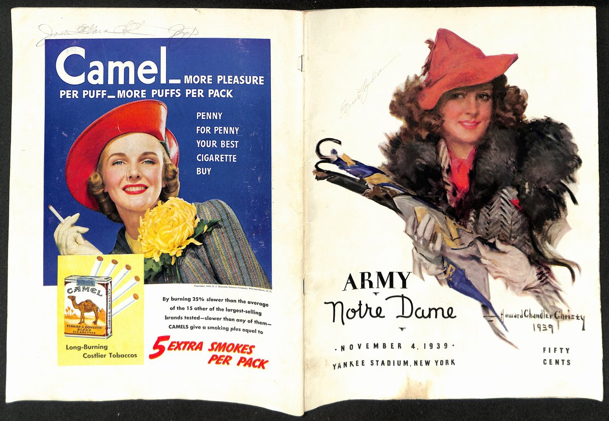 1939 Army vs Notre Dame Vintage College Football Game Program 195835