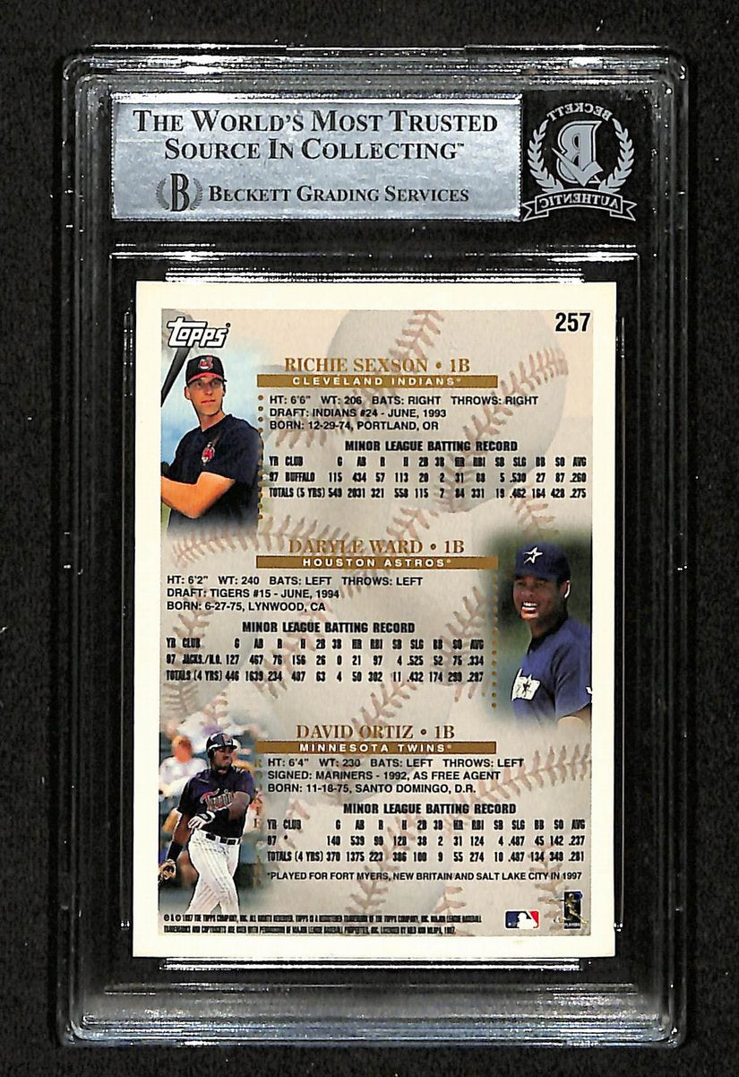 1998 Topps David Ortiz HOF Signed/Auto Card #257 Twins BAS/Beckett 197066