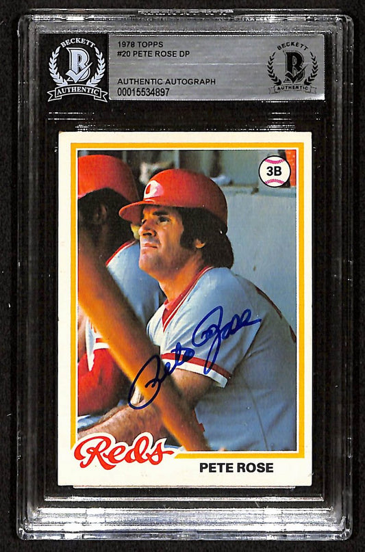 1978 Topps Pete Rose Signed/Autographed Card #20 Reds BAS/Beckett 197106