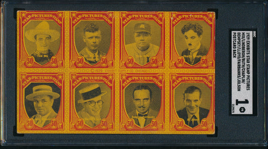 BABE RUTH 1929 Exhibits Star Parade Stamp Pictures Postcard SGC 1 196738