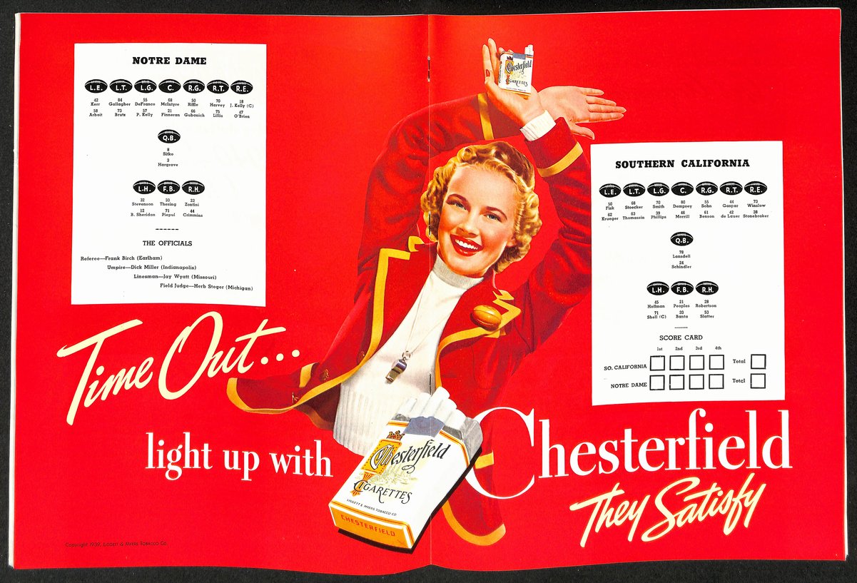 1939 USC vs Notre Dame Vintage College Football Game Program 195847
