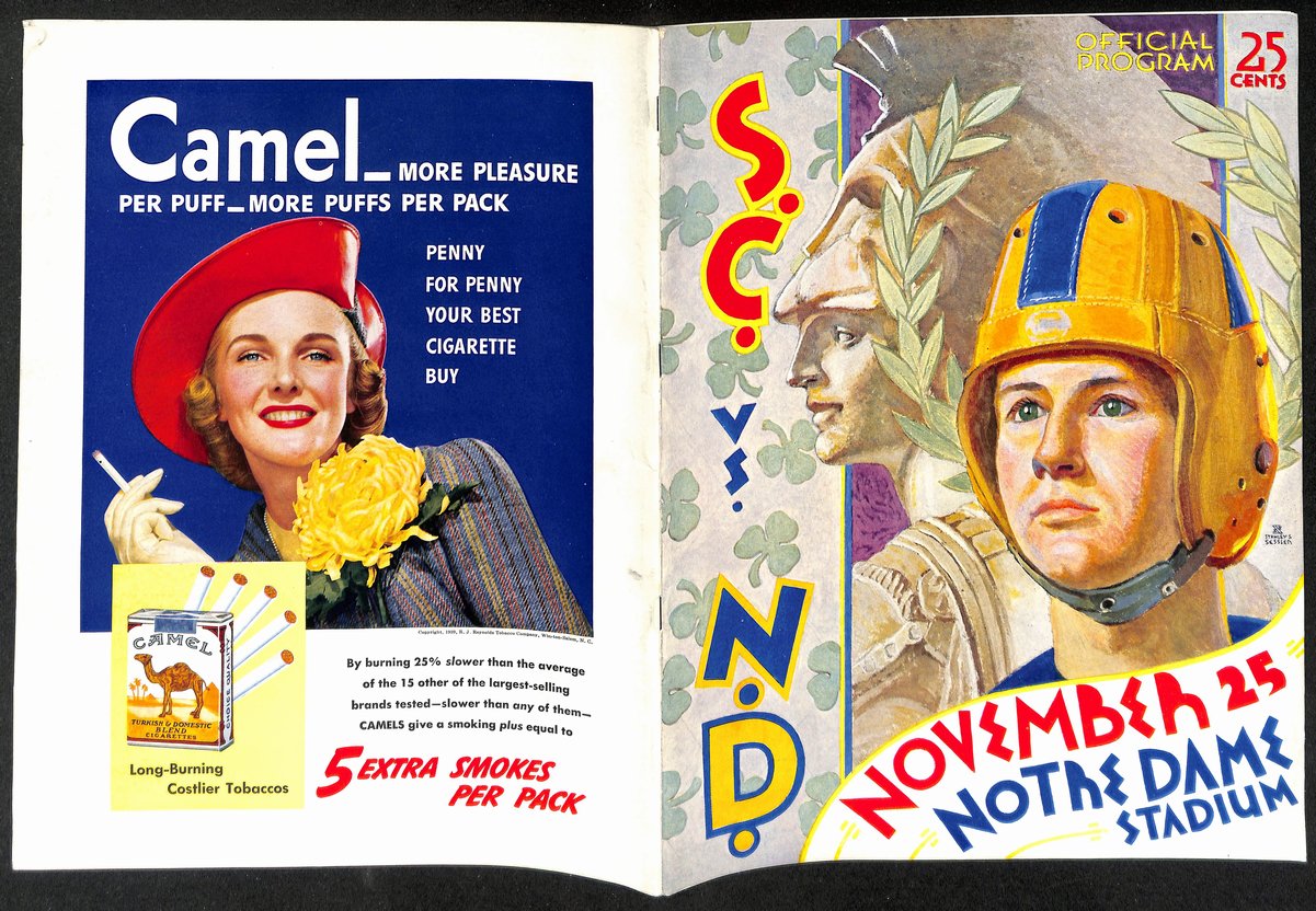1939 USC vs Notre Dame Vintage College Football Game Program 195847