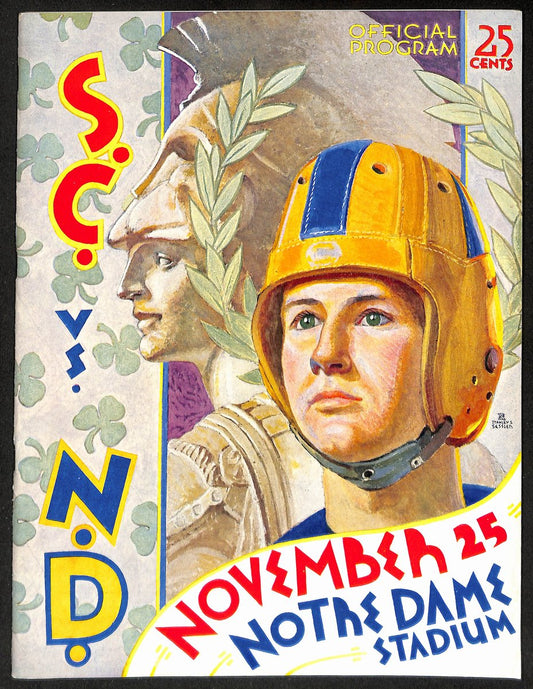 1939 USC vs Notre Dame Vintage College Football Game Program 195847